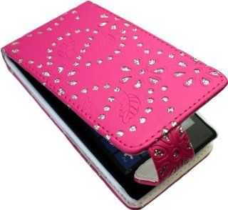 New Glitter Bling Faux Leather Case for Nokia Lumia 520   Pink: Cell Phones & Accessories