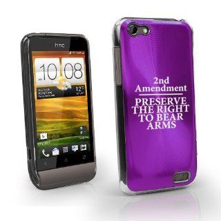 Purple HTC One V Virgin Aluminum Plated Hard Back Case Cover MV07 2nd Amendment: Cell Phones & Accessories