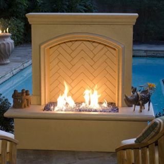 American Fyre Designs Arch Stone Firewall   Fireplaces & Chimineas