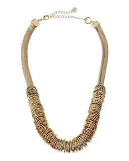 Golden Hammered Ring Necklace
