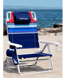 Nautica Splash 5 Position Lay Flat Beach Chair   Beach Chairs