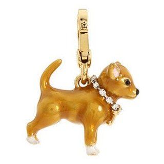 Juicy Couture Charm Chihuahua Dog w Rhinestone Collar Gold Bracelet Charm YJRUS815 : Everything Else