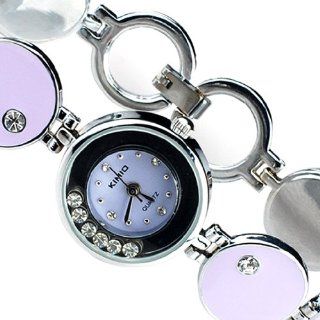 Classic Lady Bracelet Watch Like Lavender Small Circle Stainless Steel Strap Japanese Quartz Movement Analog Display WK3289L Purple: Watches