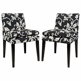 angelo:HOME Marnie Dining Chair Set   Black and White Vine   Set of 2   Dining Chairs