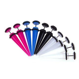 Lot of 8 Pieces Multi Color Acrylic Fake Tapers Kit 0G Gauges Look   Assorted Colors (4 Pairs): Jewelry