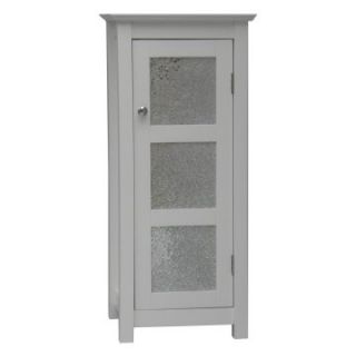 Elegant Home Buckingham White Bathroom Floor Cabinet with 1 Glass Door   Floor Cabinets and Racks
