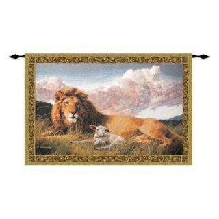 Lion And Lamb   56W x 38H in.   Wall Tapestries and Scrolls