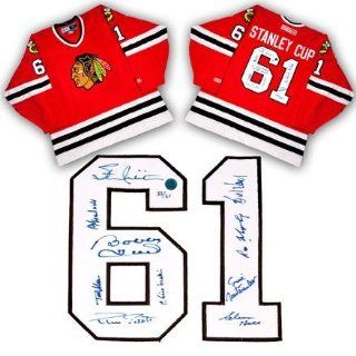 1961 Chicago Blackhawks Team Signed Stanley Cup Jersey LE #/61   10 Autographs   Autographed NHL Jerseys: Sports Collectibles