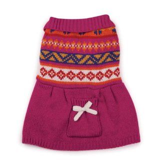 Zack & Zoey Acrylic Fair Isle Dog Sweater Dress, X Small, Raspberry : Pet Sweaters : Pet Supplies