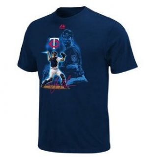 Joe Mauer Minnesota Twins Majestic Youth Player of the Game Image T Shirt   Youth L: Clothing