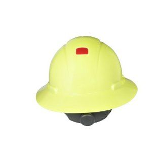 3M Full Brim Hard Hat H 809V UV, 4 Point Ratchet Suspension, Vented with Uvicator, Hi Vis Yellow: Hardhats: Industrial & Scientific