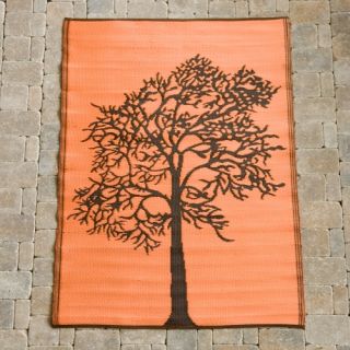 Koko Company Trees Indoor/Outdoor Area Rug   Orange/Brown   Area Rugs