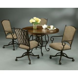 Pastel Althea 5 pc. Wood Top Dining Table Set with Caster Chairs   Dining Table Sets