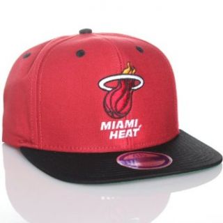 NBA Miami Heat Flat Bill Classic Style Snapback Hat Cap (Red Black) : Sports Fan Baseball Caps : Clothing