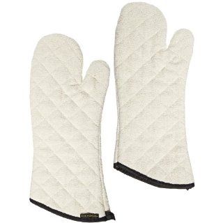 San Jamar 813TMSB Heavy Duty Terry Cloth Temperature Protection Oven Mitt with Steam Barrier, 13" Length, Natural: Industrial & Scientific