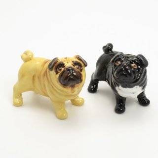  : Pug Dog Ceramic Figurine Salt Pepper Shaker L00013 Ceramic Handmade Dog Lover Gift Collectible Home Decor Art and Crafts : Everything Else