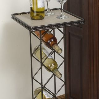 J & J Wire Wine Rack with Tile Table Top   Set of 2   Wine Furniture