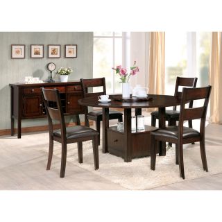 Steve Silver Gibson 5 Piece Drop Leaf Dining Table Set with Ladderback Chairs   Espresso   Dining Table Sets