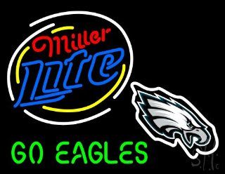 Miller Lite Philadelphia Eagles NFL Outdoor Neon Sign 24" Tall x 31" Wide x 3.5" Deep  Business And Store Signs 