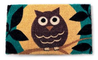 Wise Owl 18 x 30 Hand Woven Coir Doormat   Outdoor Doormats