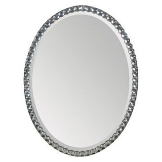Ren Wil Oval Crystal Framed Wall Mirror   24W x 32H in.   Wall Mirrors