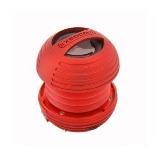 XBOOM Mini Portable Capsule Speaker with Rechargeable Battery and Enhanced Bass+ Resonator   Red : MP3 Players & Accessories