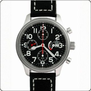 Zeno Men's New Pilot Classic Flieger Tri Compax Classic Power Reserve Chronograph # 9553 TVD PR BK: Modern Watches: Watches