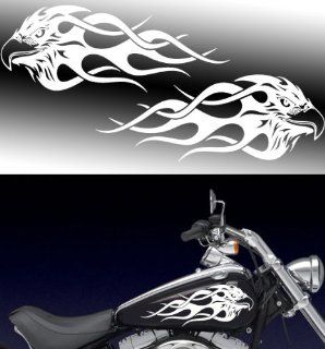 Motorcycle Flaming Eagle Gas Tank Decals Harley 13"x5.": Everything Else