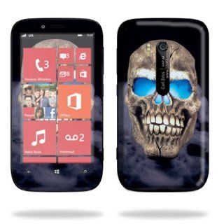 MightySkins Protective Skin Decal Cover for Nokia Lumia 822 Cell Phone T Mobile Sticker Skins Psycho Skull: Cell Phones & Accessories