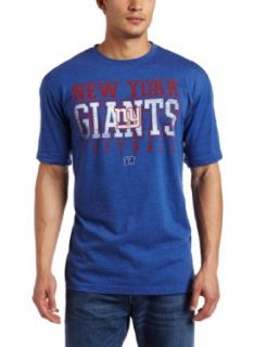 NFL Men's New York Giants Posted Victory Short Sleeve Crew Neck Overdyed Tee (Heather Blue, XX Large) : Sports Fan T Shirts : Clothing