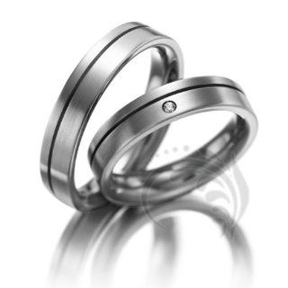 Attractive 14k White Gold Couples Wedding Rings 015 carats 5 mm: Wedding Bands: Jewelry