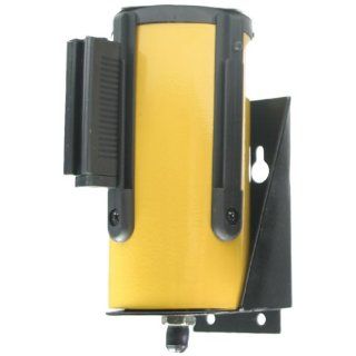 Accuform Signs PRB823RD Blockade Woven Polyester Wall Mount Retractable Belt Tape Barrier, 2" Width, Yellow Case/Red Belt Tape: Industrial Safety Rope Barriers: Industrial & Scientific