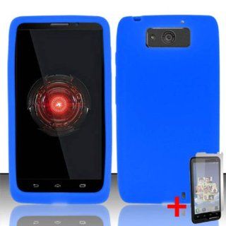 MOTOROLA DROID ULTRA XT1080 BLUE SILICONE RUBBER SKIN COVER SOFT GEL CASE + FREE SCREEN PROTECTOR from [ACCESSORY ARENA]: Cell Phones & Accessories