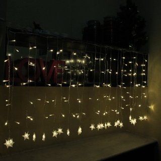 InnooTech 144 LED Curtain Lights Warm White Star Shaped at the end for party, wedding,Christmas,and other celebration.: Home Improvement