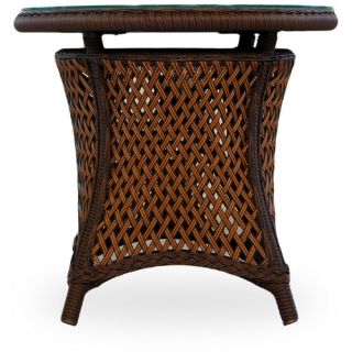 Lloyd Flanders Grand Traverse All Weather Wicker 24 in. Round End Table with Glass Top   Patio Tables