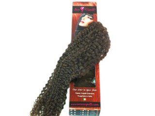 Seta Capelli Premium Wefted 100% Human Hair Extensions in 20 inch Length BB Curly #1B Black : Beauty