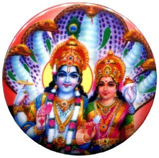 Vishnu & Lakshmi Hindu Trance Pin Badge Button Pinback Made From Thailand: Everything Else