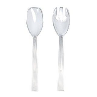 NorthWest Enterprises N9421 High Quality Plastic Serving Forks and Spoons Set, 9 1/2" Length, Clear (Case of 48 Pieces): Industrial & Scientific