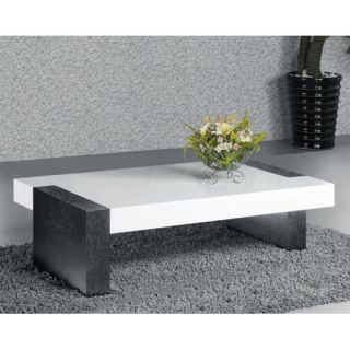 Armen Living 892D Rectangle Wenge and White Wood Coffee Table   Coffee Tables
