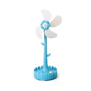 Blue Flower Shaped Soft Blades Usb Or Battery Operated Small Cooling Fan With Aromatherapy Function: Computers & Accessories