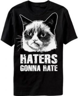 Grumpy Cat Haters Gonna Hate Mens Black T Shirt: Novelty T Shirts: Clothing