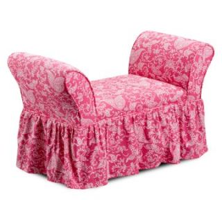 Kidz World Small Paisley   Candy Pink Skirted Bench   Seating