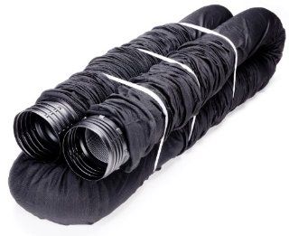 Flex Drain 52013 Flexible/Expandable Landscaping Drain Pipe, Perforated with Filter Sock, 4 Inch by 50 Feet  French Drain  Patio, Lawn & Garden