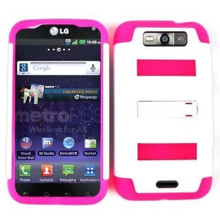 Cell Phone Skin Case Cover For Lg Connect 4g Ms 840    Solid Color Jelly With Hard Back + Kickstand Cell Phones & Accessories