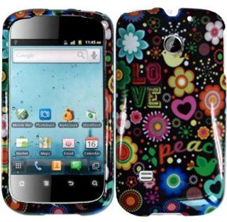 Love Peace Design Hard Case Cover for Straighttalk Huawei Ascend 2 II M865C: Cell Phones & Accessories