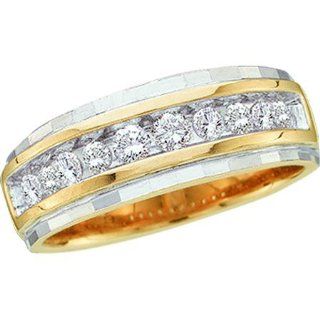 0.25 Carat (ctw) 10K Yellow Gold Round White Diamond Mens Fashion Wedding Band 1/4 CT Jewelry