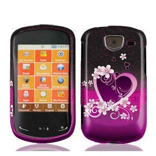Purple Love Rubber Texture Samsung U380 Brightside Snap on Cell Phone Case + Microfiber Bag: Cell Phones & Accessories