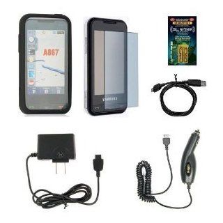 Cell Phone Accessories Bundle for AT&T Samsung Eternity SGH A867 (Includes; Black Silicone Rubber Soft Case, Rapid Car Charger, Custom Full Screen Protector, Generation X Antenna Booster, Home Wall Charger, USB Data Transfer Cable): Cell Phones & A