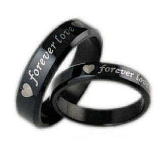 OPK Jewelry Cool Stainless Steel Finger Ring Bands Couple Rings "Forever Love" Engagement Ring,Men: OPK: Jewelry