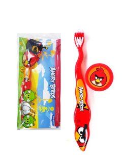 Red Angry Bird Travel Toothbrush Kit   Angry Birds Toothbrush: Toys & Games
